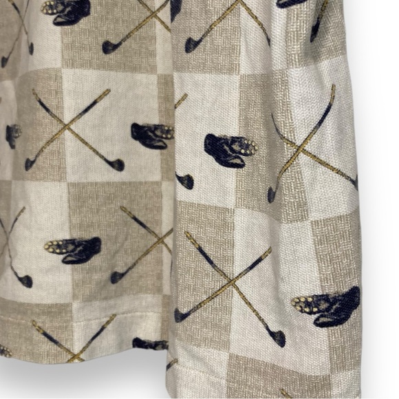 Mens Vintage St. John's Bay Cream and Tan Golfer Golf Club Polo Shirt Size XL - Picture 15 of 17